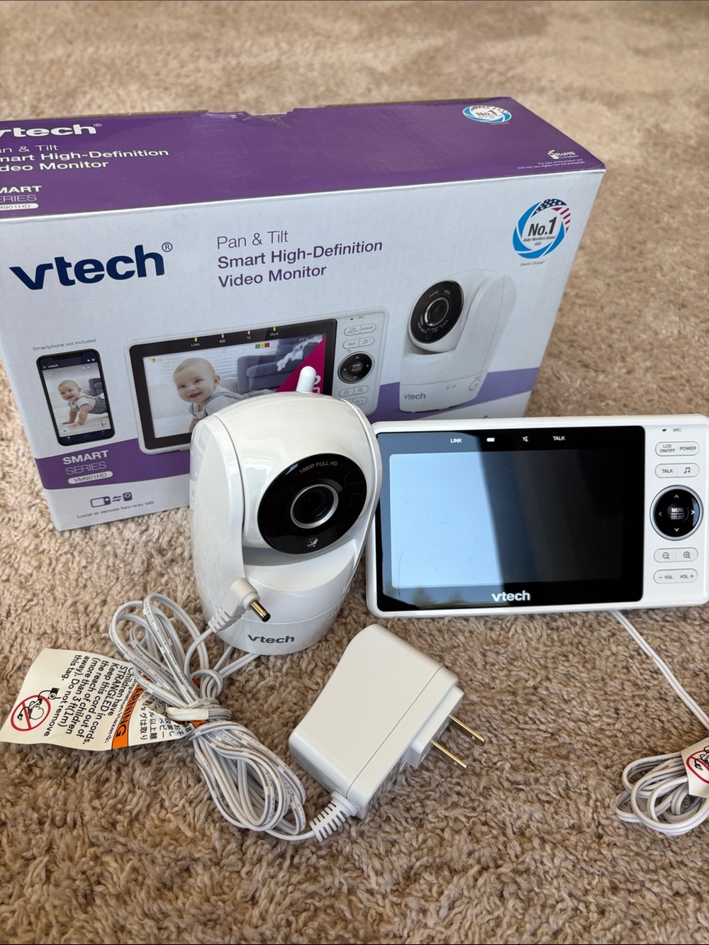 VTech Pan & Tilt Smart HD Video Monitor - White